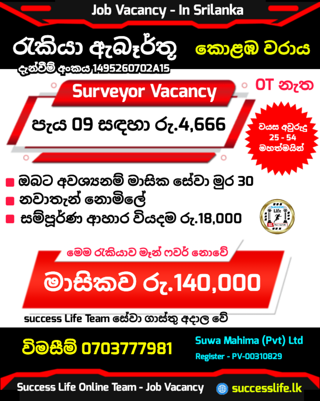 Surveyor ( වරාය රැකියා - කොළඹ - මිනින්දෝරු) 1495260702A15